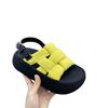 Comfortable and versatile platform sandals for summer new round toe braided straight buckle strap beach sandals for women