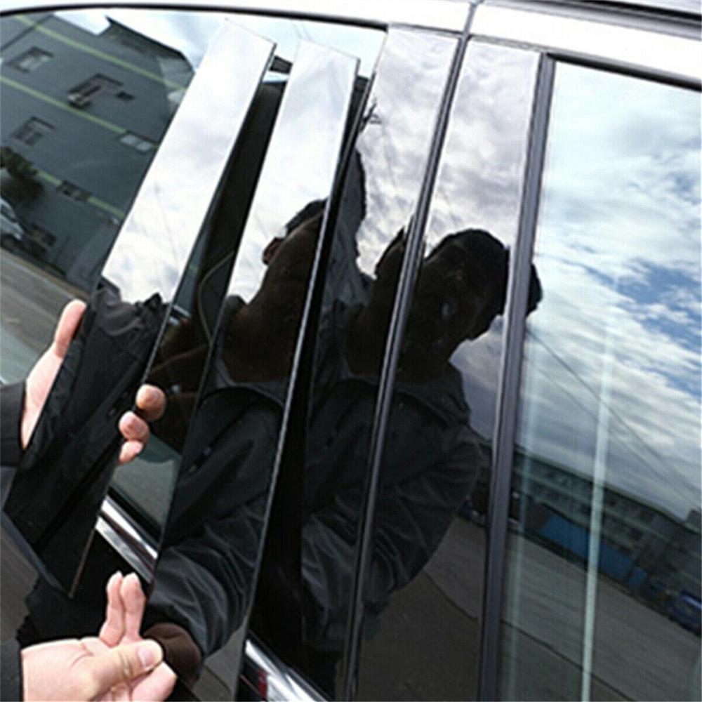 New 6Pcs Door Pillar Trim Cover Stickers Glossy Black For Infiniti G35 G37 2002-2013