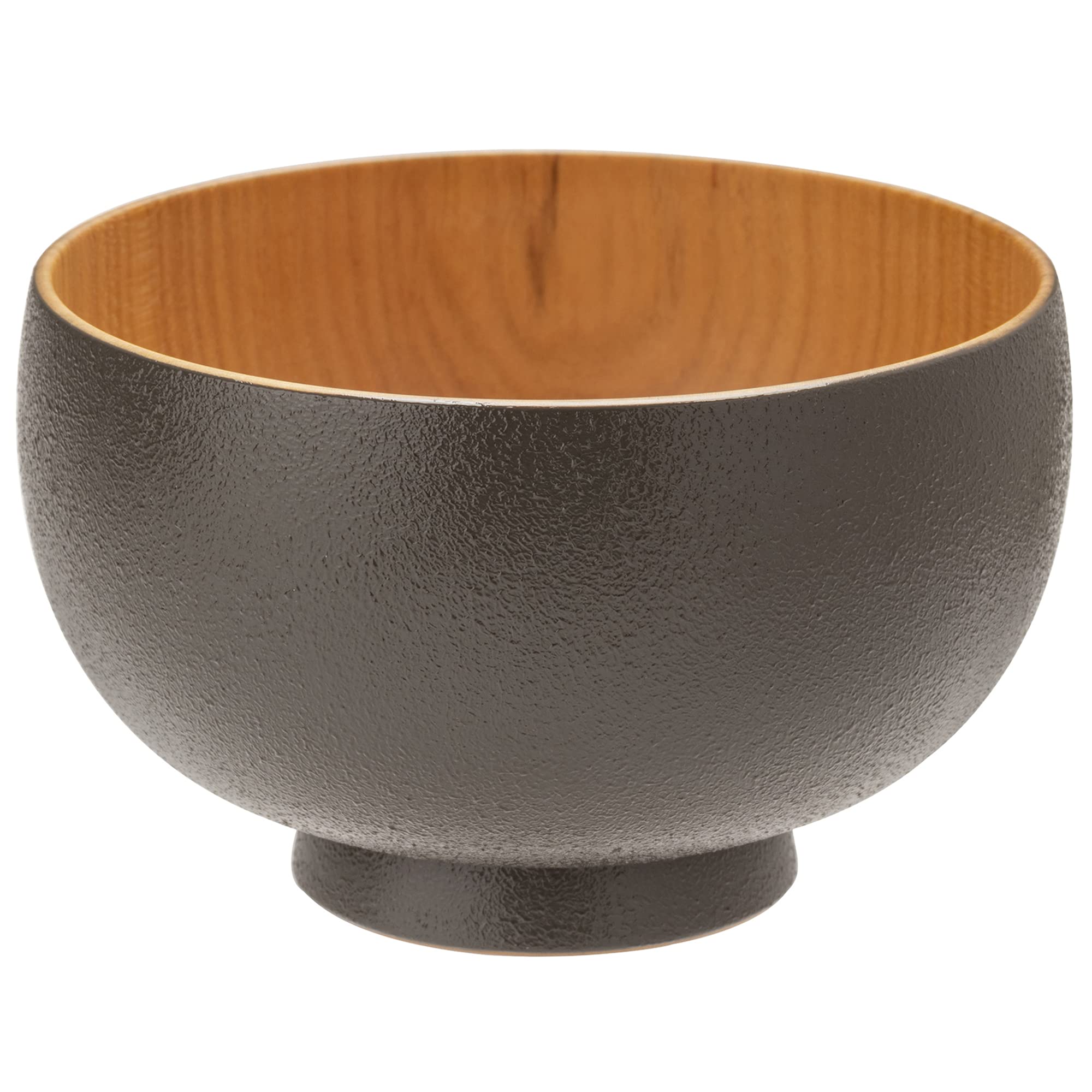 

Yamanaka Lacquerware Shirasagi Woodwork Soup Bowl, Shirasagi Bowl, Medium, Approx. 11cm, sibo, Sakura, Natural x Gray, Made in Japan