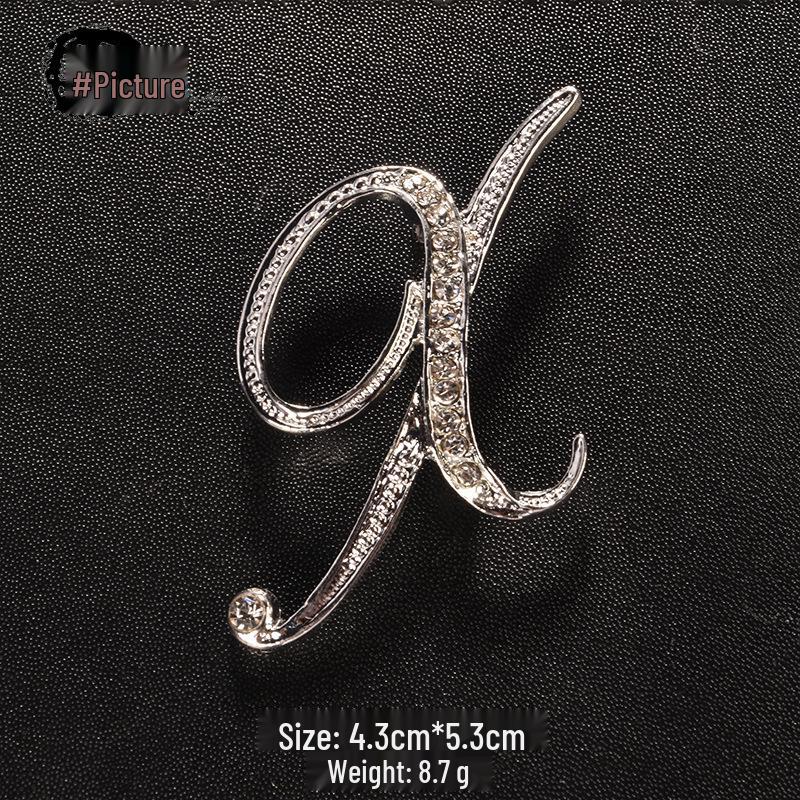 Men's Suit Jacket Brooch: Elegant English Letter Pin for a Stylish Touch