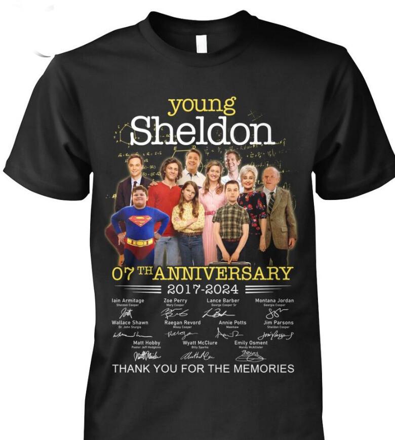Young Sheldon 07Th Anniversary T-Shirt 2017 2024 Thank You For The Memories SP48 XL