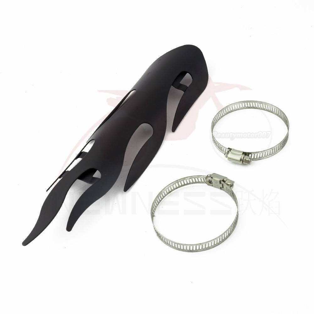 Black /Chrome Motorcycle Curved Exhaust Muffler Pipe Heat Shield Cover Guard Protector Universal for Honda Harley