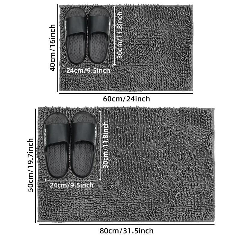 1 PCS Bathroom Rug Mat Non Slip Quick Dry Bath Mats Extra Thick and Super Absorbent Bath Rugs Microfiber Chenille Shower Carpet
