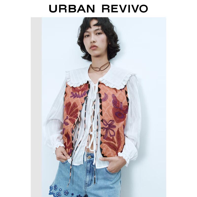 UR 2025 Spring Retro Floral Sleeveless Vest