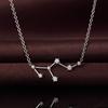 jiamiaoi 12 Constellation Necklace 925 Sterling Silver Constellation Pendant Necklace Delicate Rhinestone Constellation Sign Elegant Cubic Zirconia