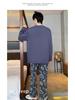 Men's Plus Size Cartoon Pajama Set: Long Sleeve, Thin, for Spring, Autumn, and Winter - Teen and Student Home Wear.