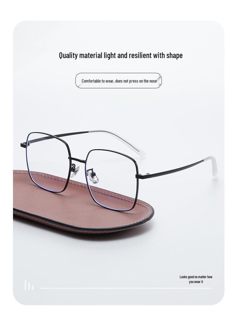Trendy Large Frame Slimming Glasses - Women's Anti-Blue Light & Prescription Ready for Students