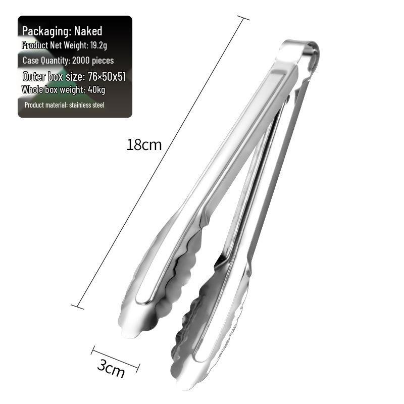 Stainless Steel BBQ & Kitchen Anti-Scald Food Tongs Food Clamp