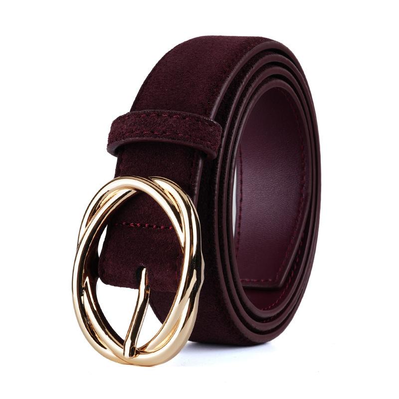 Women'S Belt Versatile Jeans Decorative Pin Buckle Belt Fashion Korean Version Double-Sided Leather Velvet High-Quality Belt
