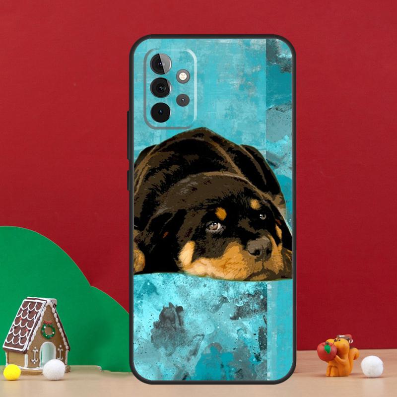 Cute Rottweiler Dog Case For Samsung Galaxy A54 A06 A16 A26 A36 A56 A53 A32 A52 A33 A13 A55 A35 A15 A14 A34 A17