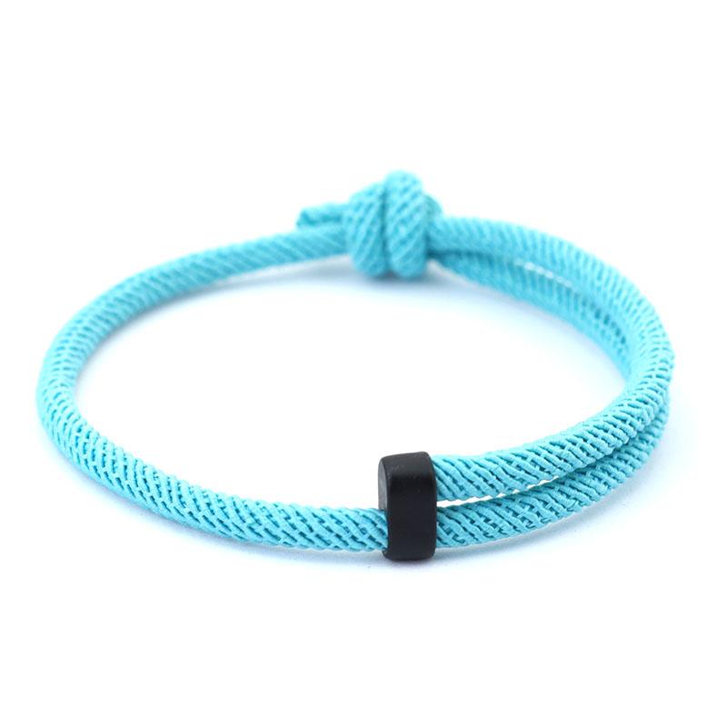 

New In Adjustable Men Rope Bracelet Handmade 4mm Lucky Yellow Black Thread Braclet Beach Surf Braslet Outdoor Rescue Brazalete светло-синий