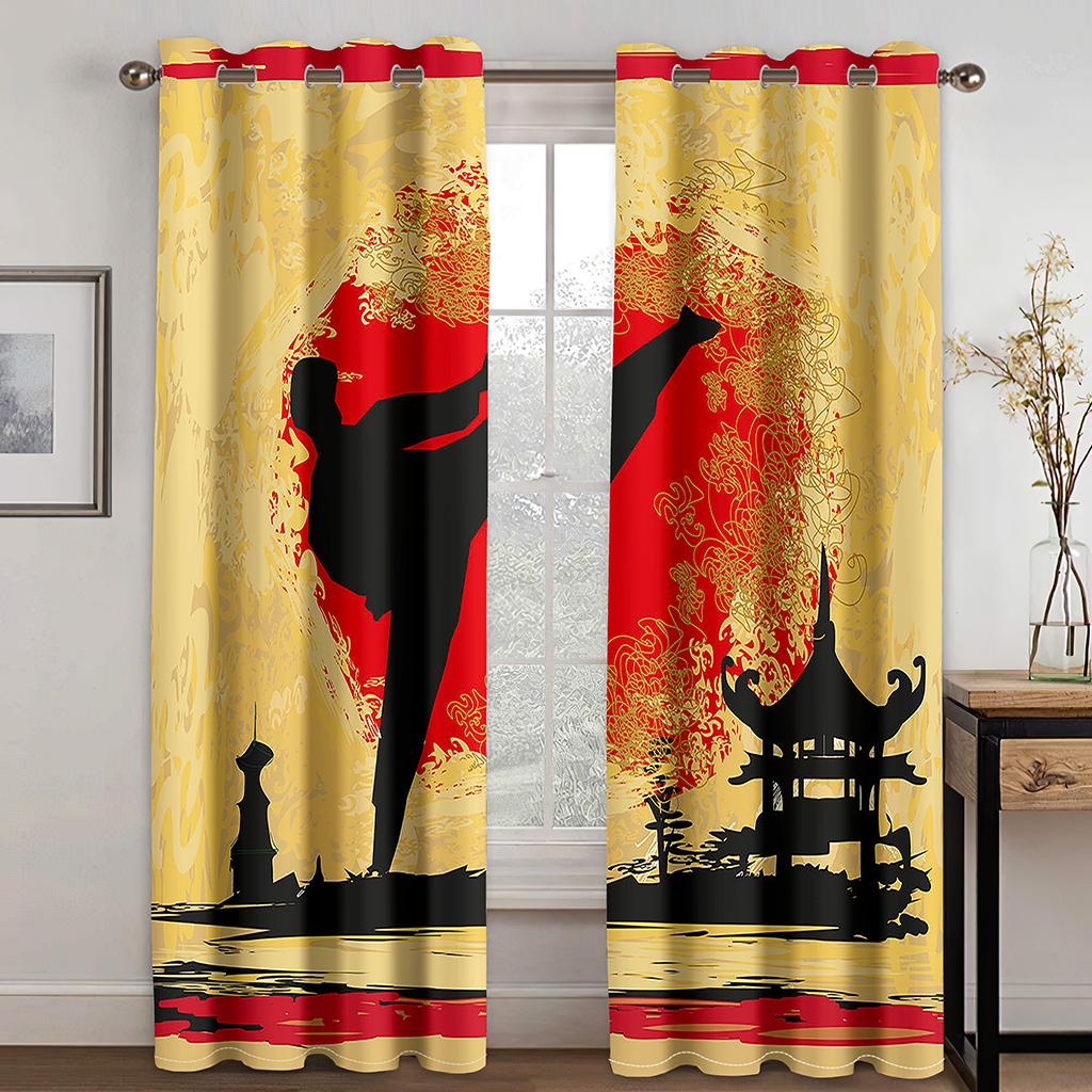 Japaness Anime Bushido Cartoon Curtains Blinds Great for Living Area Kids Bed Room Bathroom Kicthen Workroom Door Home Decoration