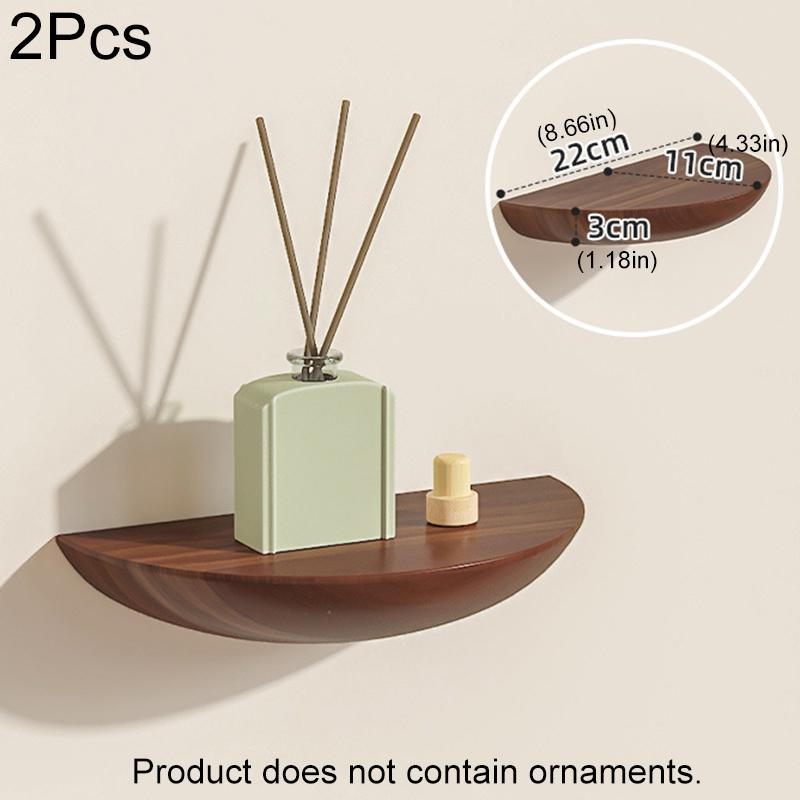 

2 шт./компл. Домашняя подвесная полка из массива дерева для настенного хранения, настенное украшение, настенная плавающая полка для спальни, 2 цвета 2PCS коричневый