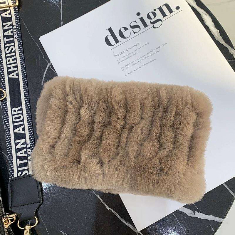 Rex Rabbit Hair Neck Cover Women's Winter Elastic Mesh Scarf Headband Versatile Real Fur Plush Headgear Children's Scarf