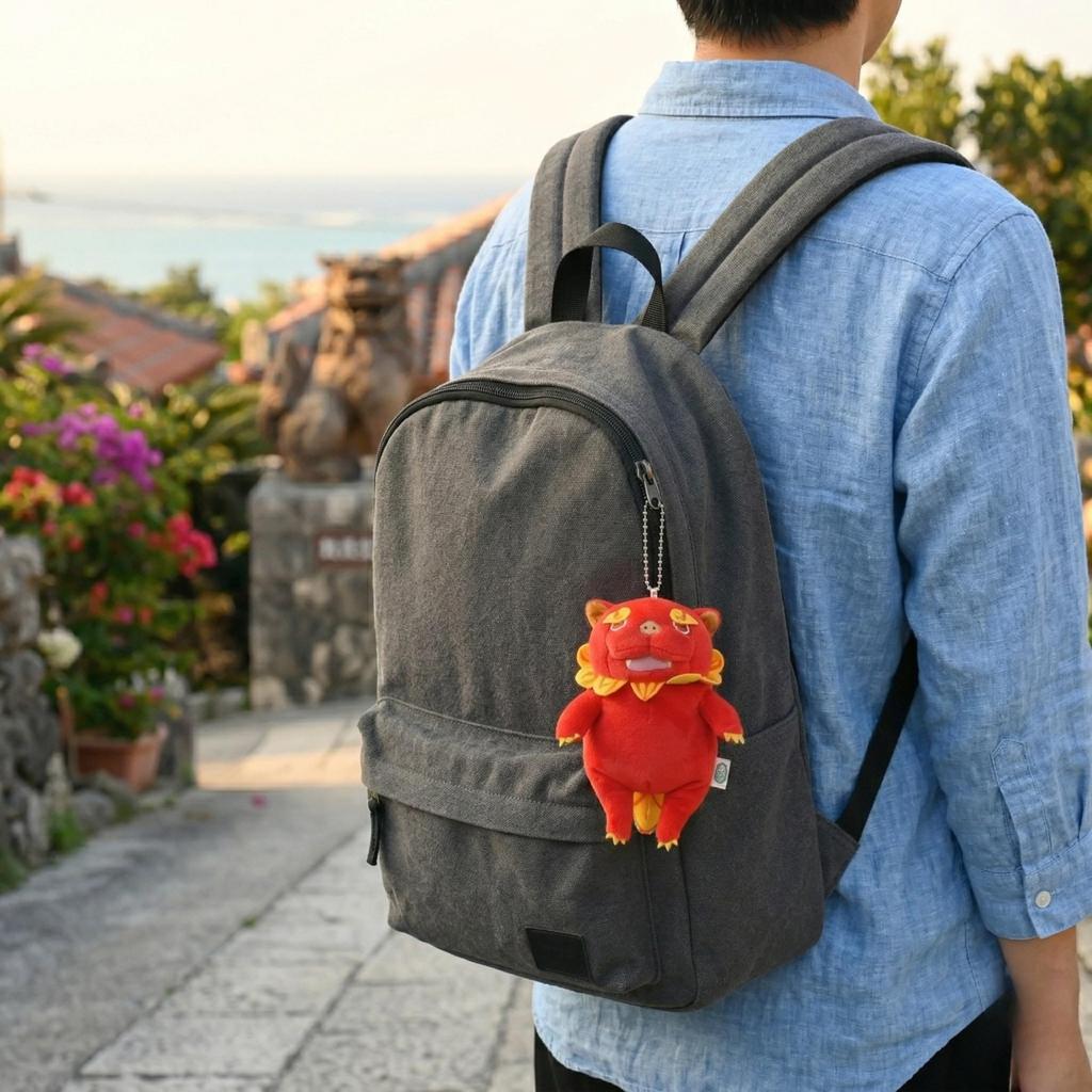 Mochi Shisa Red Plush Toy (Mini M) - Okinawa Shisa, Cute and Squishy Plush Toy, Ornament, Entrance Mascot, Okinawa Souvenir, Animal, Classic (Red,