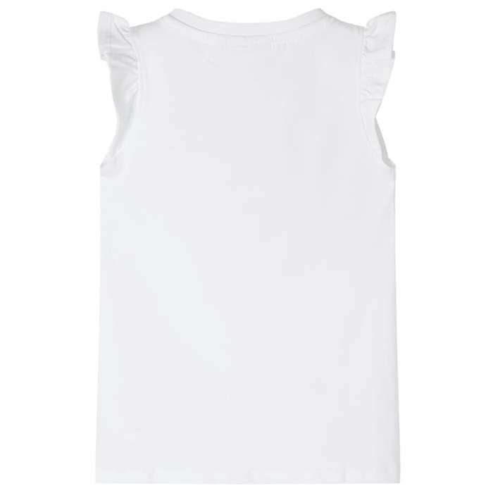 Children's T-shirt with Ruffle Sleeves White 92/104/116/128/140