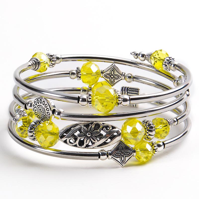 Natural Turquoise & Tiger Eye Multi-Layered Stone Wrap Bracelet