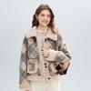 Betu Damen Winter 2025 karierte Patchwork Kurzjacke