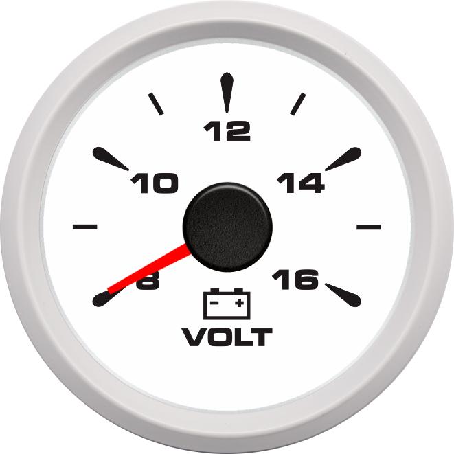 Voltmeter 52mm Marine Boat Volts Gauge Waterproof Voltage Volt Indicator with 7 Colors Backlight 8-16V 2 Inch Gauge for Auto