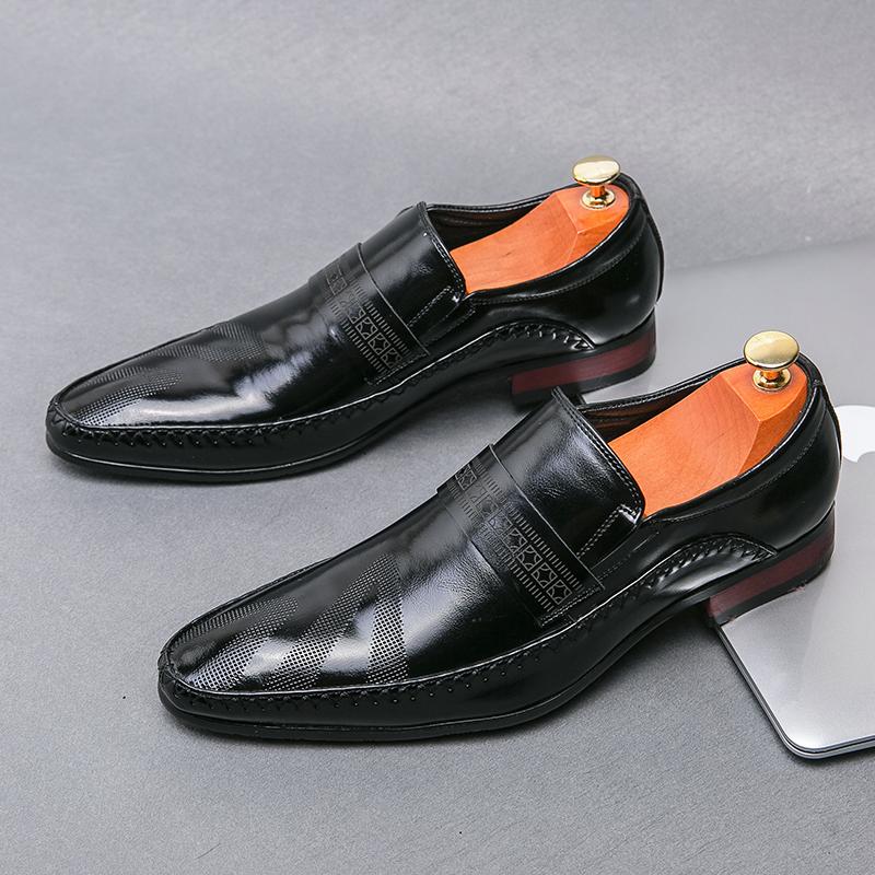 Elegant Men's Formal Shoes Pointed Toe Luxury Man Dress Shoes Slip-on Leather Business Wear Shoes Men Zapatos De Vestir Hombre