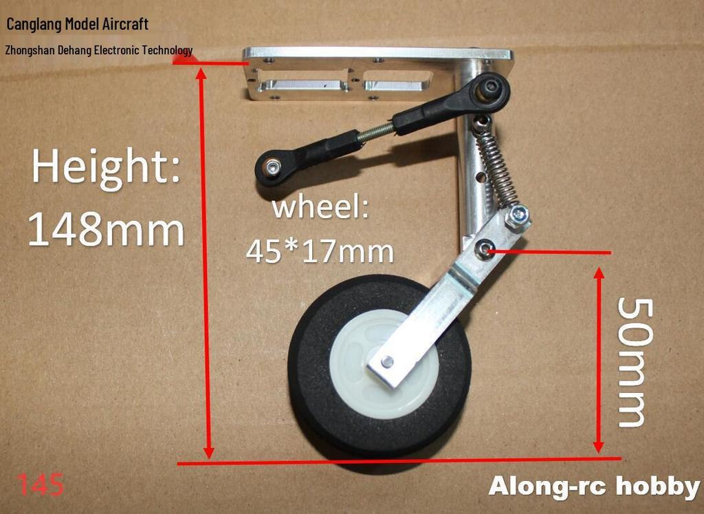 Cang Lang Remote Control Aircraft DIY Parts: Servo Kneeling Shock Absorber with Front/Rear Wheels and Steering Landing Gear Set