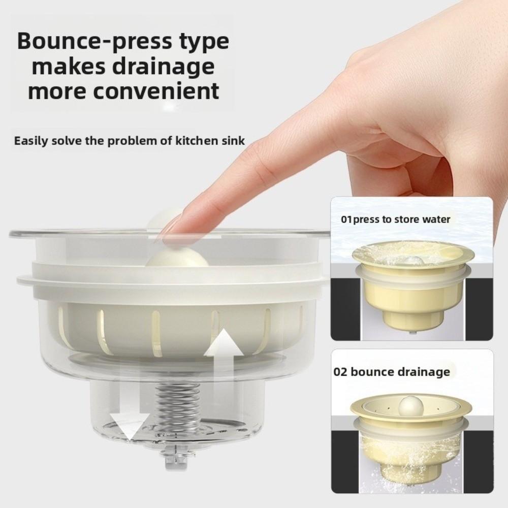 Multifunctional Kitchen Drain Plug Bouncy Core Kitchen Drainage Waste Kit Sink Drain Assembly Sink Dish Drainer