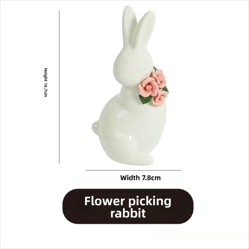 Růžový králík Domácí zahradní dekorace Stolní ozdoby Dárek Pohádková zahrada Miniatury Kawaii doplňky Figurka