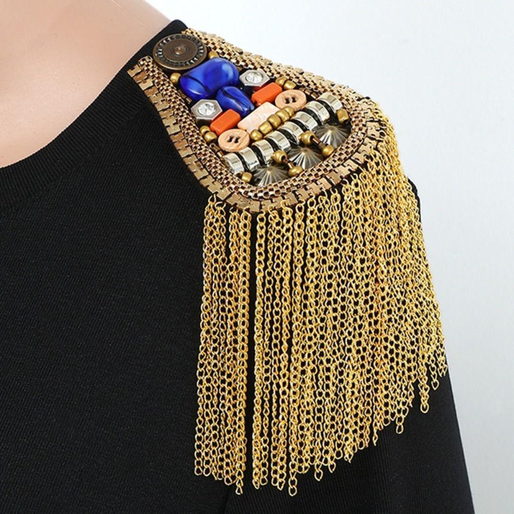 Shoulder Flash Tassel Chain Shoulder Board Epaulet Beads Epaulette Retro Fringe Shoulder Mark Girl