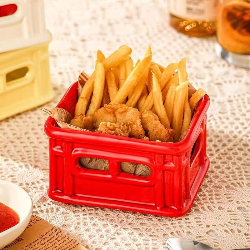 Koreanische Frittierte Palette Snackschale Keramikschale Küchendekoration Popcorn Gebratenes Hähnchen Chips Schale Instagram Posing Requisiten Geschenk
