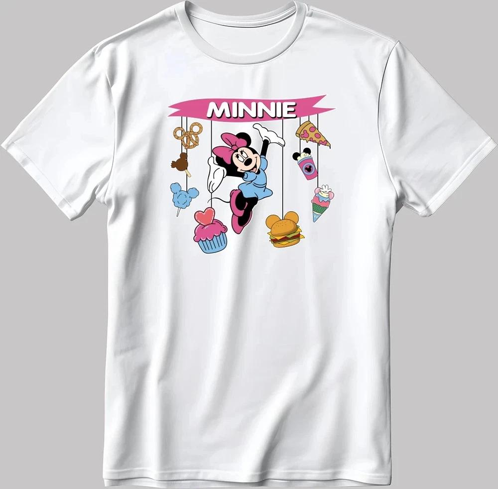 Minnie Mouse Food And Beverage Graphic White TShirt Size S4xl S