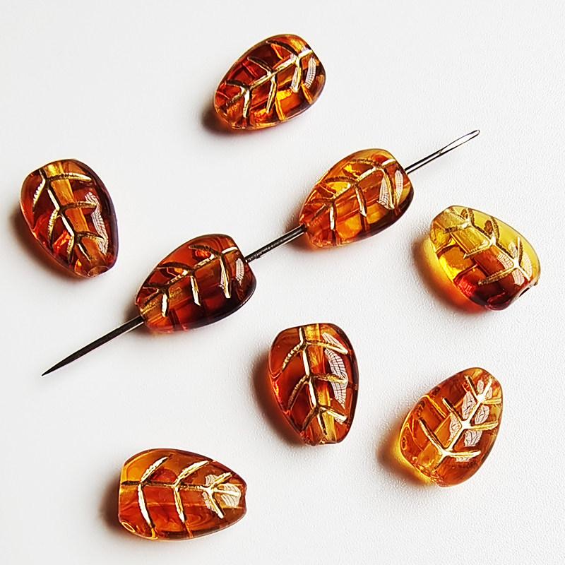 Retro Amber Gold-Inlaid Rose Mirror Heart Beading Supplies