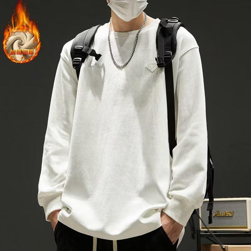 

Men s Round Neck Hoodie - New Autumn/Winter American Trendy Brand, Loose Fit, No Hood, Casual Top XL білий