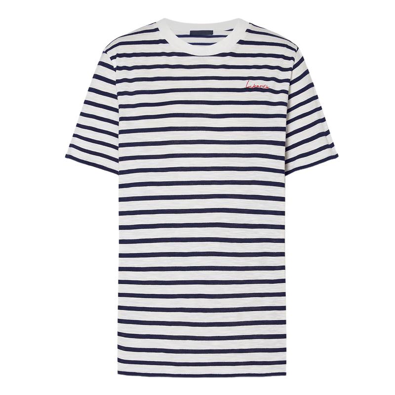 MO&Co. Nautical Stripe Embroidered T-Shirt S (160)
