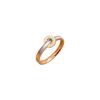 Bague Ronde en Nacre Blanche Naturelle Japonaise et Coréenne, Bague d'Index en Or Rose 18K pour Femmes