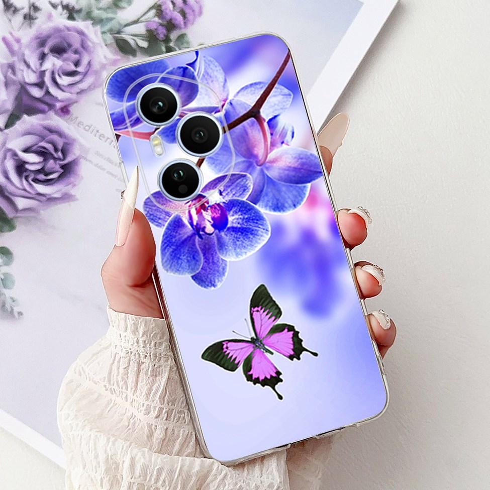 Clear For Honor 400 Pro Case DNP-NX9 Cute Cartoon Cat Fashion Flower Funny Painted Soft Bumper For Honor 400Pro Back Cover Funda