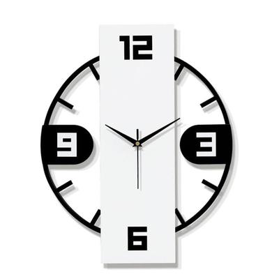 Wall Clock for Home, Office, Living Room, Bedroom, | Big Stylish Latest Home Decor | (40 X 32 CM) | Black & White (Battery Included)
