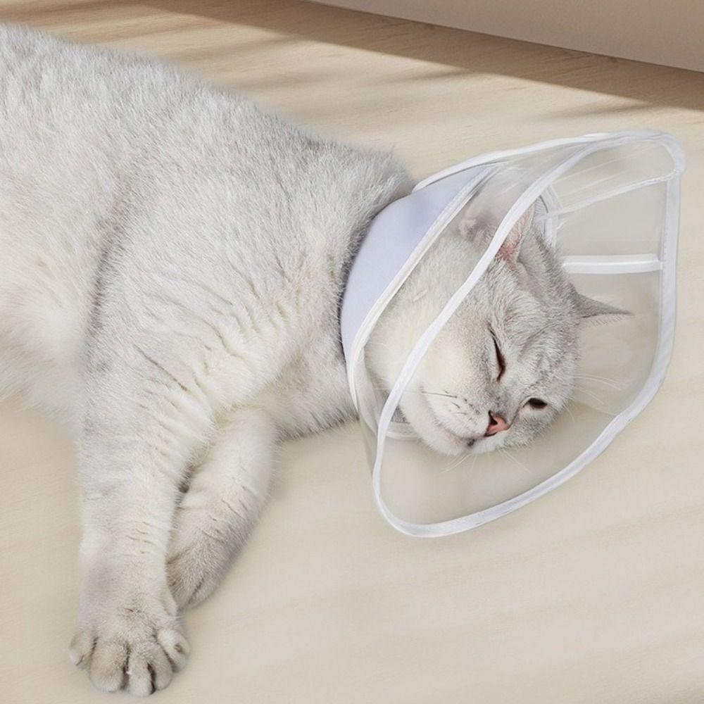 

Comfortable Pet Protective Collar Clear Cat Elizabethan Ring Cat Recovery Cone Collar for Neck XS фіолетовий