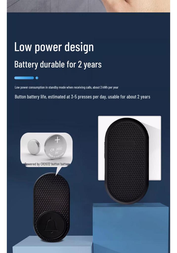Ultra-Long Distance Smart Wireless Doorbell with One-Button Caller for Elderly and Patients