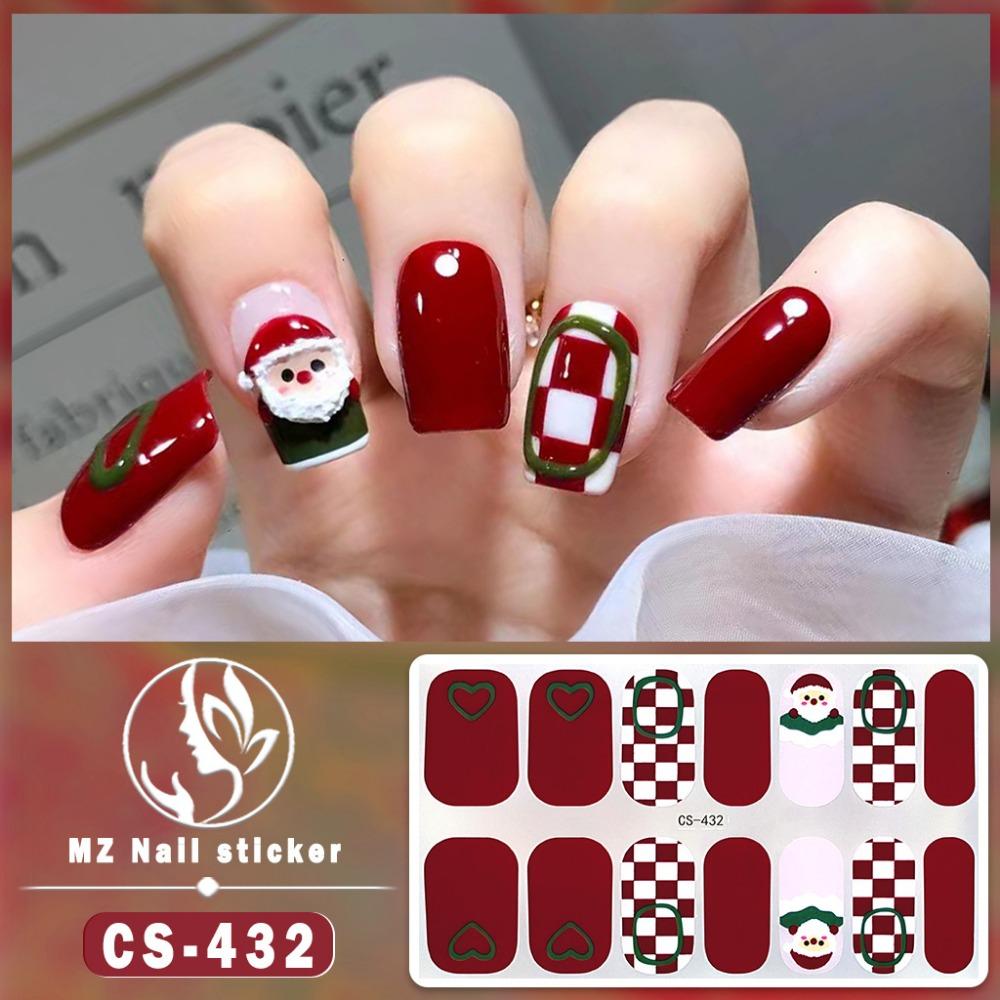 Christmas Waterproof No-bake Gel Nail Polish Film Full Sticker European and American Style Nail Film Sticker Nail Film Sticker