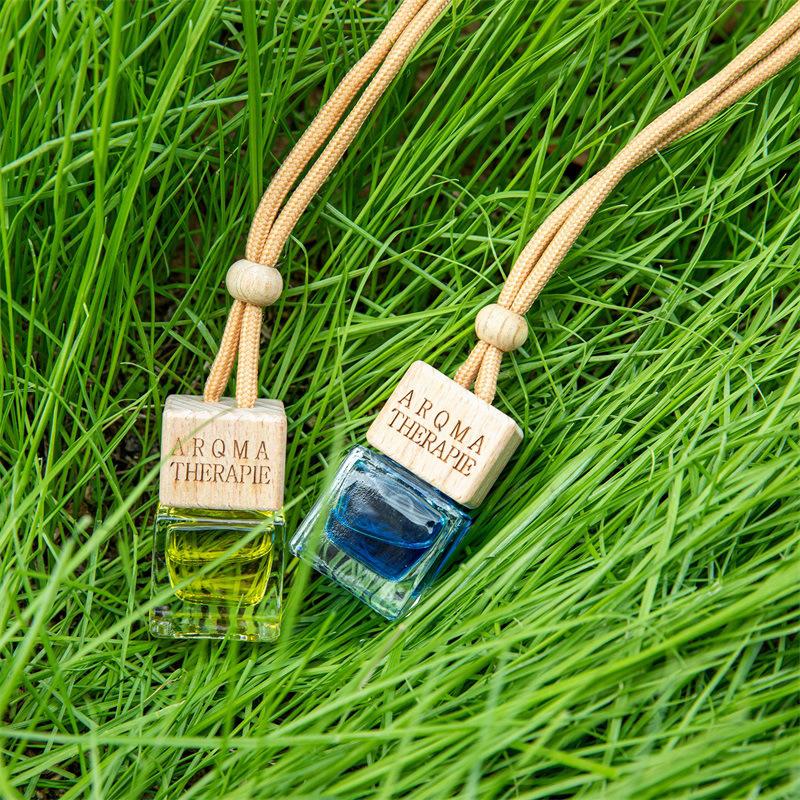 قلادة معطر جو للسيارة بزجاجة مربعة صغيرة، قطعة زينة معطرة للسيارة، هواء منعش