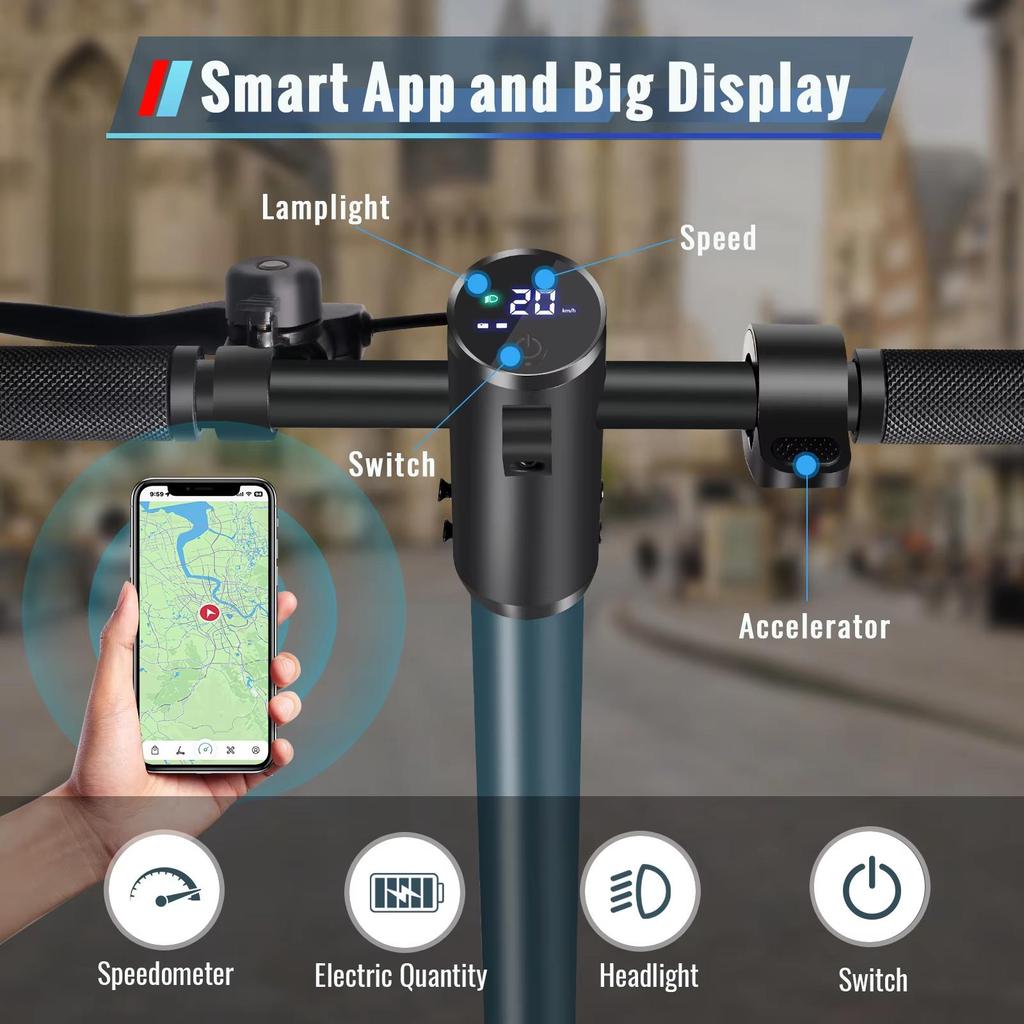 N5 350W Elektroroller Mit ABE App 36v Lithiumbatterie Roller 20km/h 35km Große Reichweite 10 Zoll Reifen Für Erwachsene E-Scooter Für DE