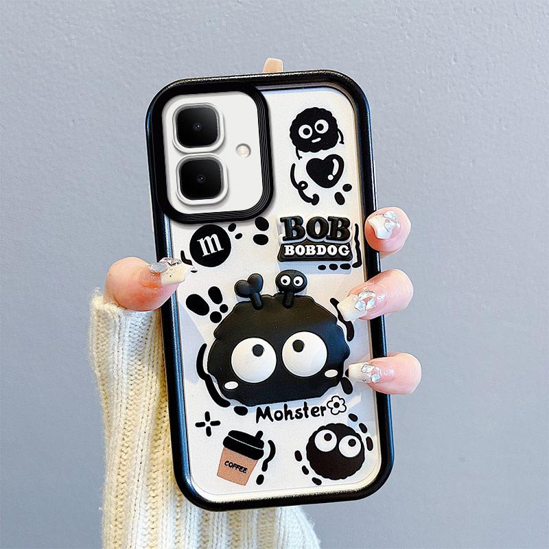 KEYSION Shockproof Case for Infinix Smart 10 with Lanyard Soft Silicone Cute 3D Cartoon Doll Phone Back Cover for Infinix Smart 10
