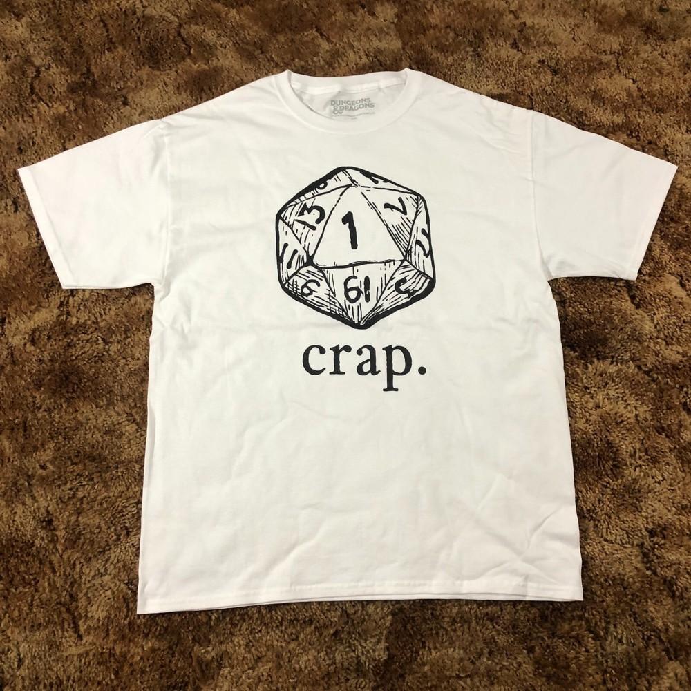 NEW Dungeon & Dragons Men Sz M White Dice Master Crap Shirt Humor Unisex T-Shirt XXXXL