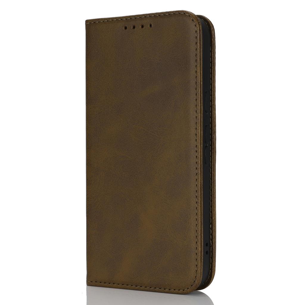 For Google Pixel 9a Case PU Leather Calf Textured Magnetic Closing Smart Phone Cover