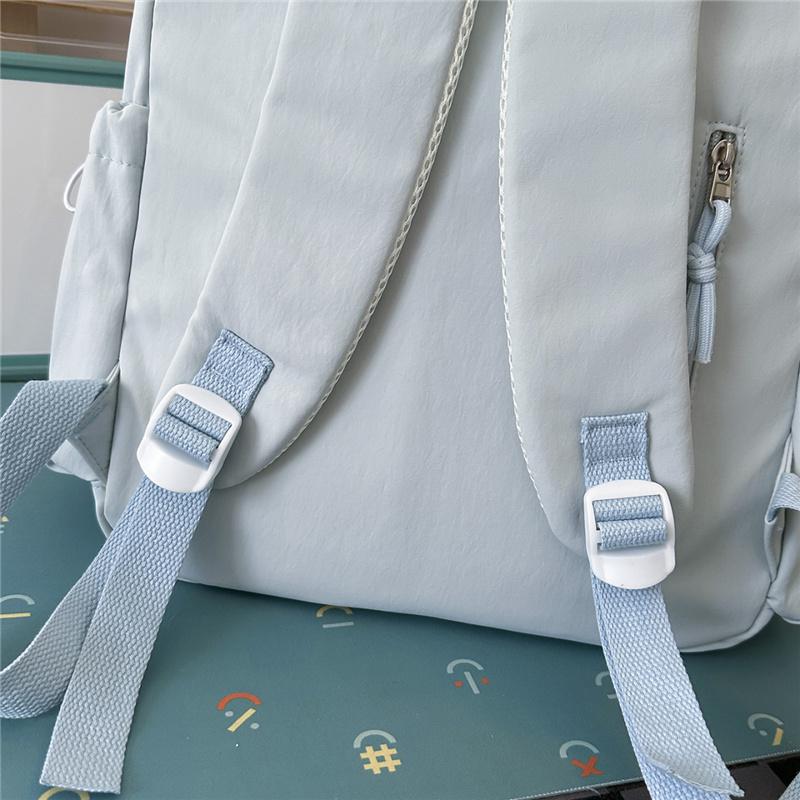 Cute Butterfly Embroidered School Backpack with Front Pocket Casual Daypack for Girls Daily Use