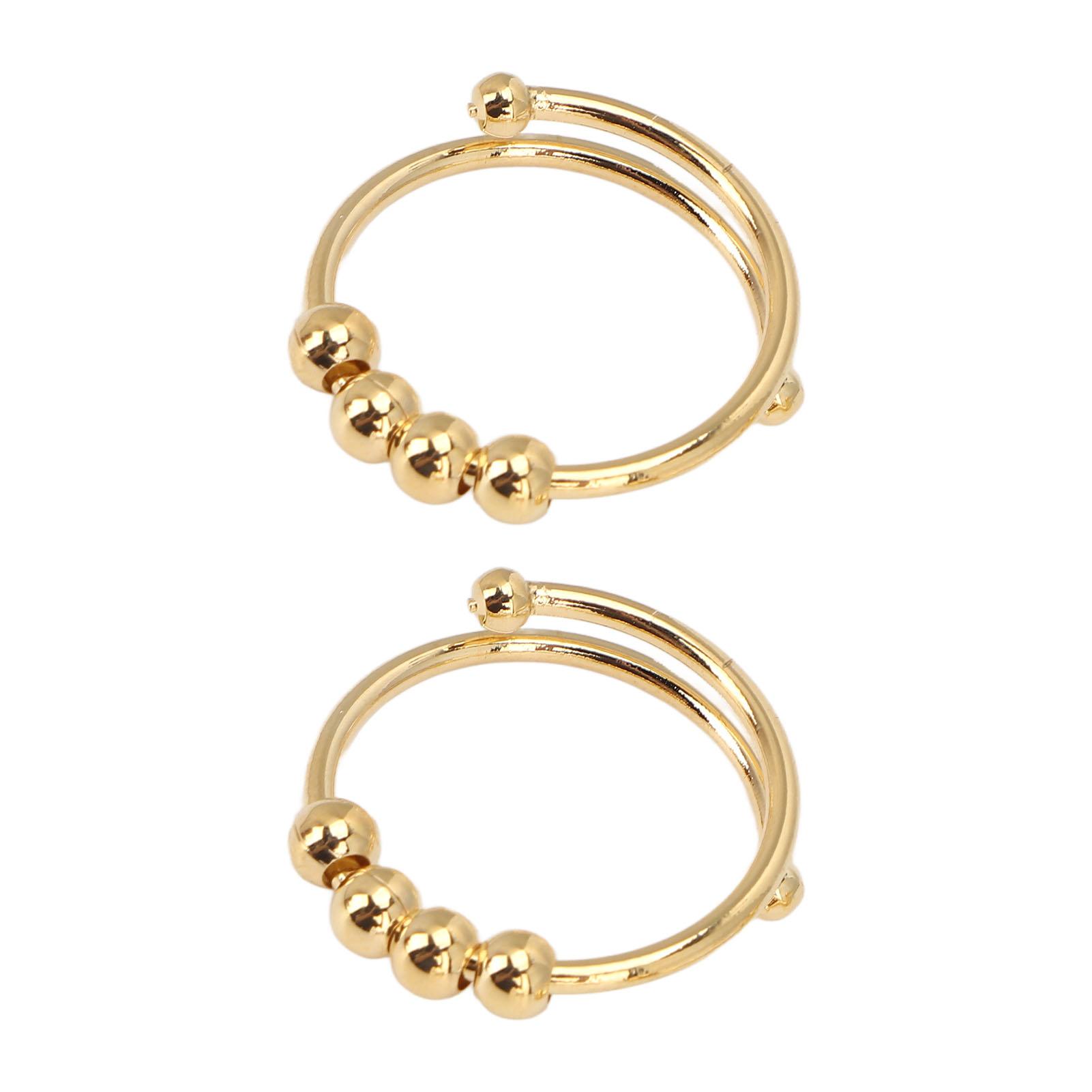 

2 шт. Кольцо для снятия стресса с бусинами для мужчин и женщин, регулируемое, изысканное, стильное, снимающее тревогу кольцо для