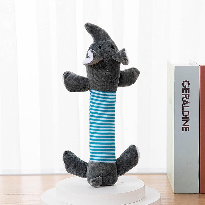 Long plush sound-making dog toy, pet chew toy for Teddy, Corgi, and small dogs, pet supplies Elephant-opp Bag(Not re