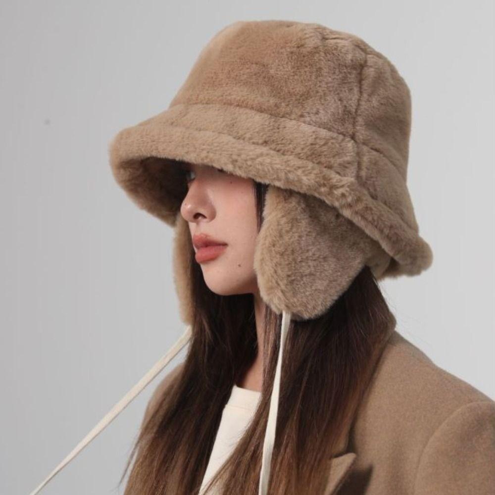 Anti-cold Plush Panama Hat Warmer Ear Protection Cap Ushanka Winter Fisherman Hat Men