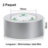 Ruban Adhésif Toilé - SSS - BOMEI PACK Unil - Argenté - 50 mm x 30 m - 2 Rouleaux