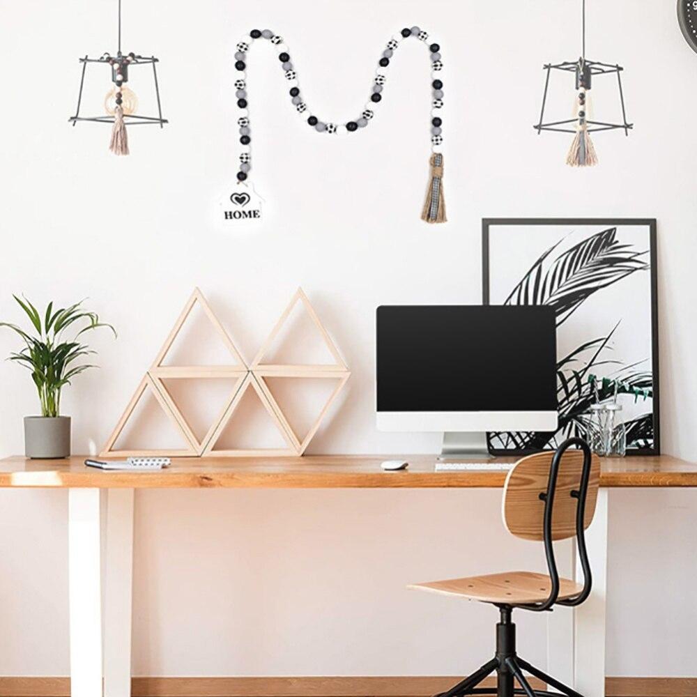 Wood Bead String Wood Bead Garland Farmhouse Beads Natural Prayer Wood String Beads Gifts Holiday Decorations